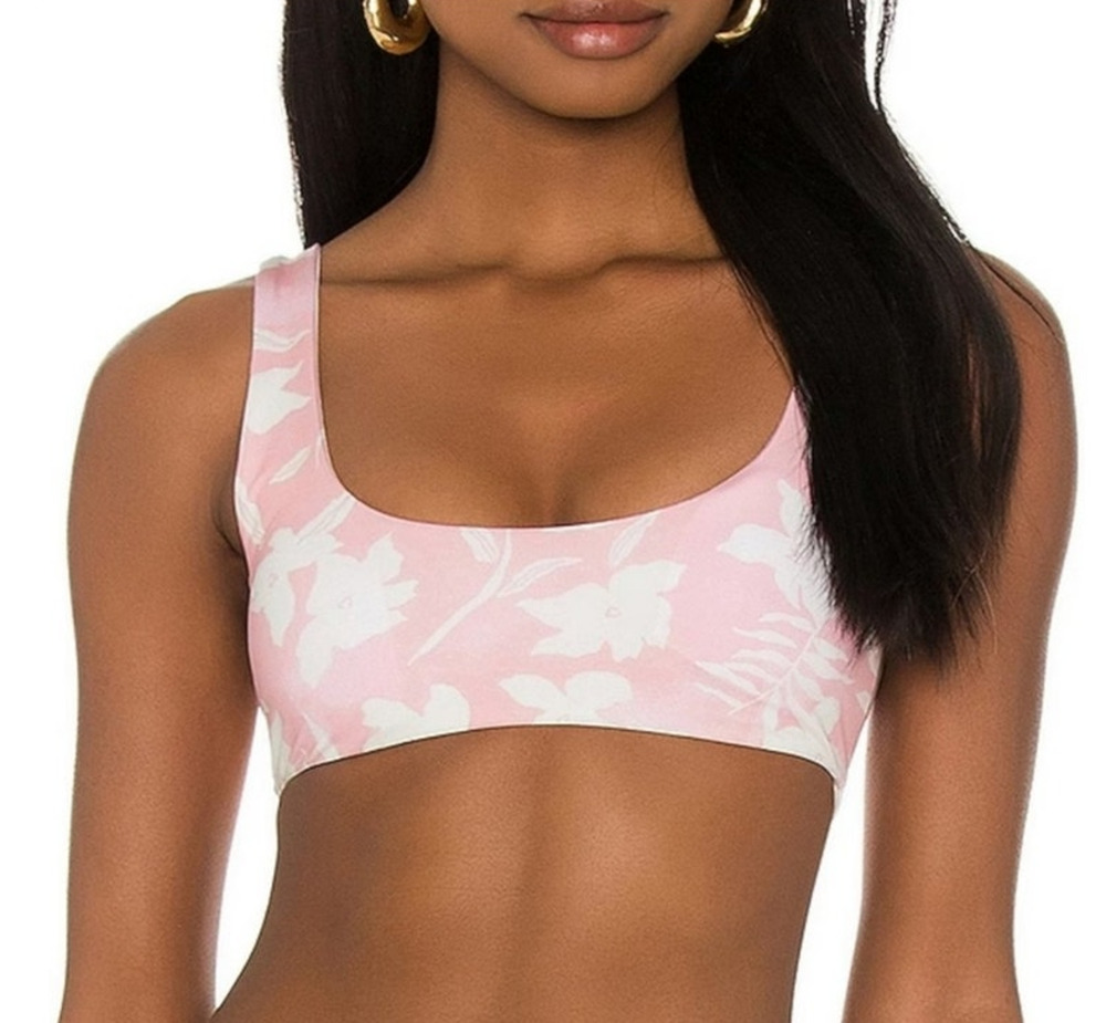 L*Space Lizzie Bikini Top in Paradise Blooms Pink Size Small